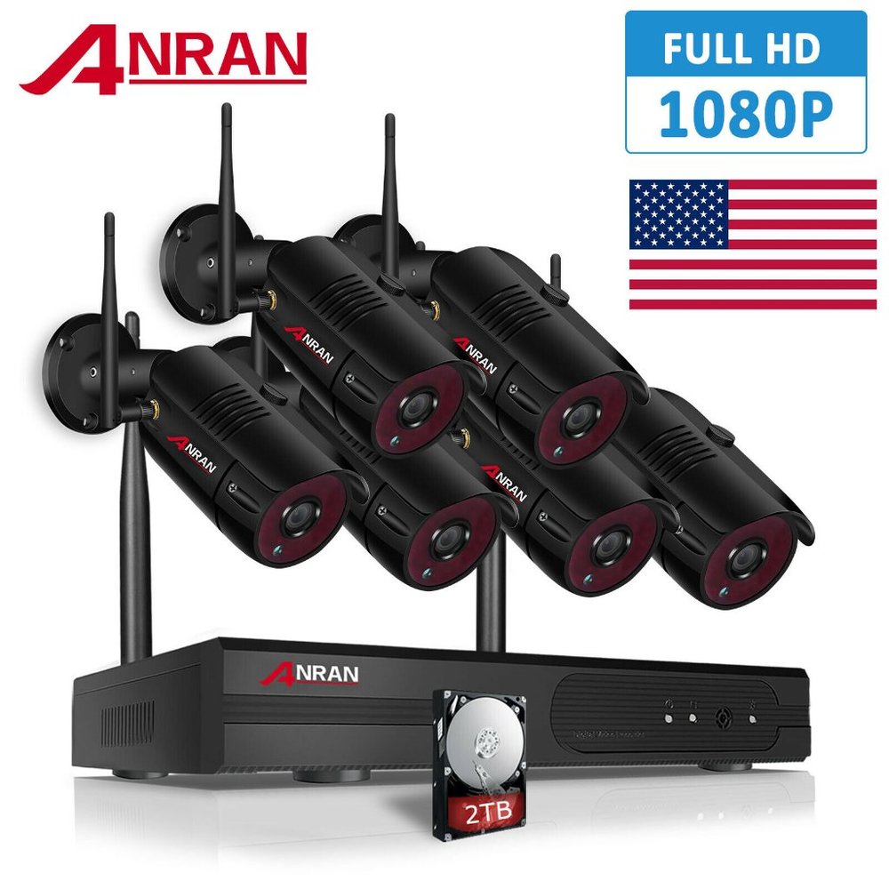 ANRAN Wireless Home Outdoor Security Camera System CCTV 8CH NVR HDMI 2TB HDD Kit